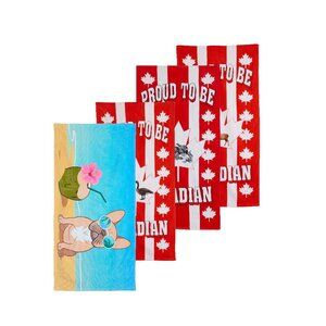 Variety To Go Canada Flag Beach Towels Sets of 4,  Proud to Be Canadian
